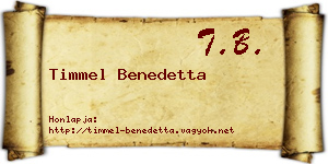 Timmel Benedetta névjegykártya
